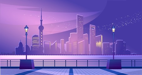 Shanghai city embankment