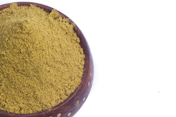 Coriander seeds, fresh coriander and powdered coriander