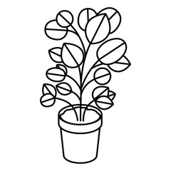 house plant pot isolated icon