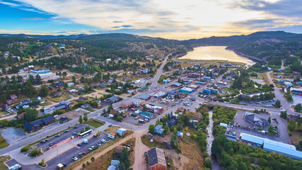 Aerial Small Town Nederland Travel Rocky Mountains