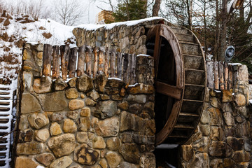 Old water mill wheel