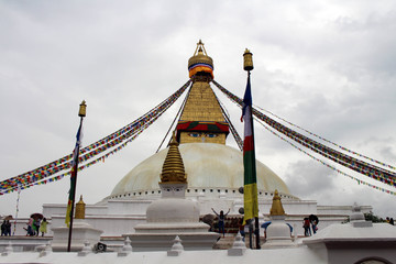 The giant magnificent stupa of Boudhanath in Kathmandu