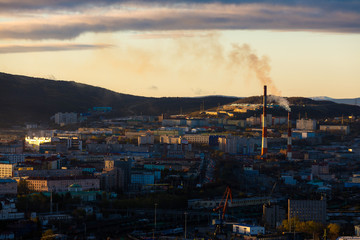 October, 2018 - Murmansk, Russia - Murmansk is the largest city in the world located beyond the Arctic Circle. Murmansk is located on the rocky east coast of the Kola Bay of the Barents Sea.