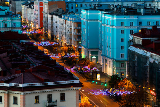 October, 2018 - Murmansk, Russia - Murmansk is the largest city in the world located beyond the Arctic Circle. Murmansk is located on the rocky east coast of the Kola Bay of the Barents Sea.