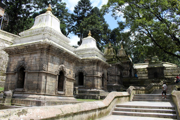 Dozens or hundreds of small temples across Bagmati River of Pashupatinath in Kathmandu