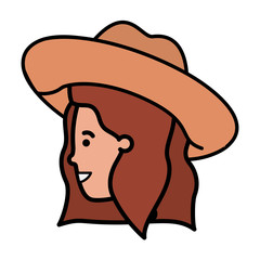 head of woman with hat avatar character