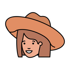 head of woman with hat avatar character