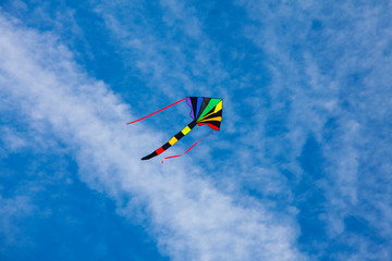 kite flying in the blue sky