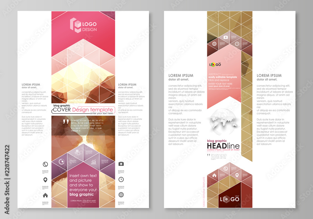 Poster blog graphic business templates. page website design template, easy editable abstract vector layout.