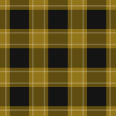 seamless black, yellow tartan with white stripes