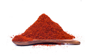 red chili powder isolated on white background 