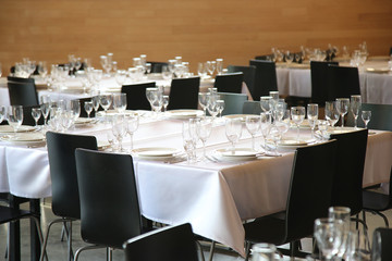 served tables ready for guests