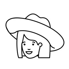 head of woman with hat avatar character