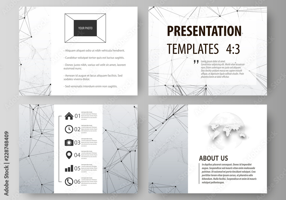 Aufkleber set of business templates for presentation slides. abstract vector layouts in flat design. compounds