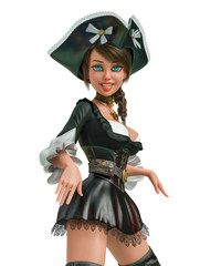 corsair girl in a white background