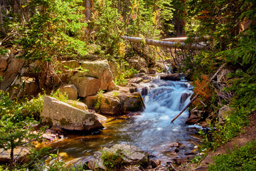 Waterfalls in Rocky Mountains Colorado