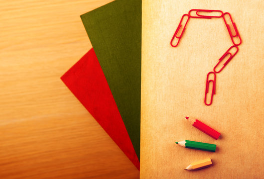 Book pencil scarpers question mark 