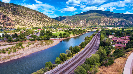 Aerial Glenwood Springs Rocky Mountains