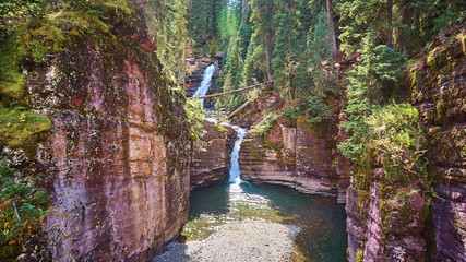 Aerial Waterfalls Oasis in Colorado