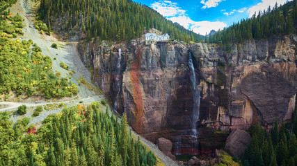 Aerial Bridal Veil Falls Telluride
