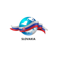 Vector Illustration of a world – world with slovakia flag