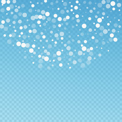 White dots Christmas background. Subtle flying sno