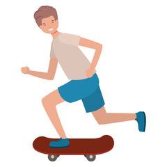 young man with skateboard avatar character