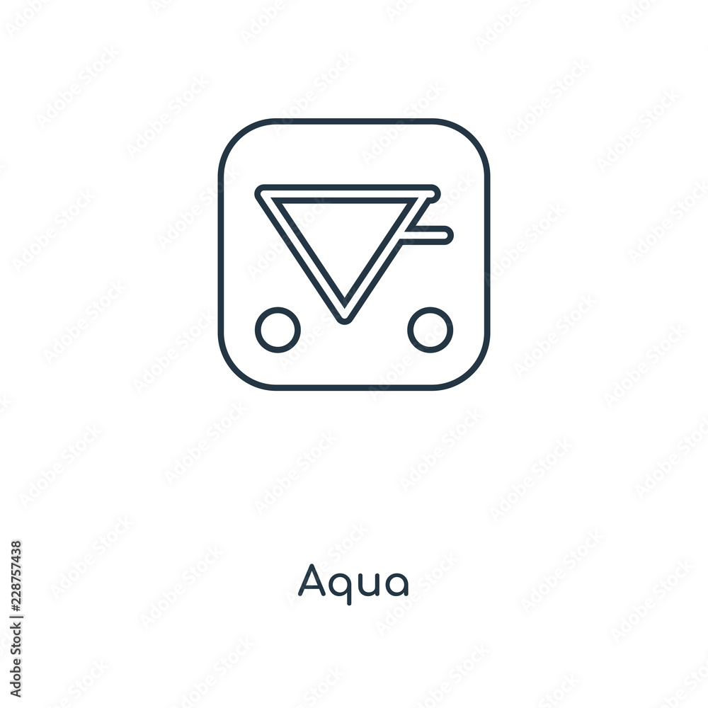 Poster aqua concept line icon. linear aqua concept outline symbol design. this simple element illustration 