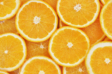 Fresh ripe sweet orange citrus fruits colorful background
