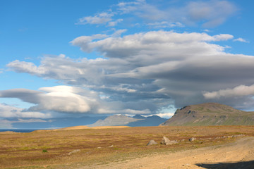 Picturesque gravel road in Iceland
