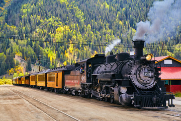 Fototapeta na wymiar Old Train 1800's Coal Powered in Mountains