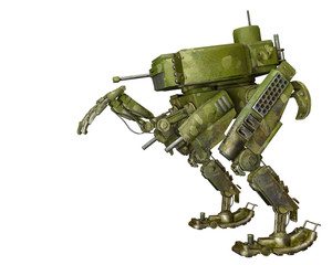 camouflage mech in a white background
