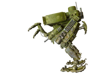 camouflage mech in a white background