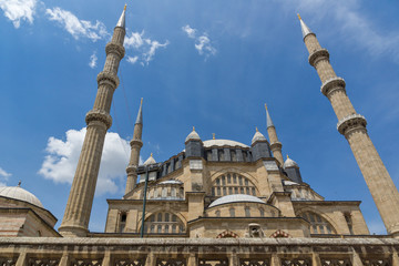 Fototapeta na wymiar Built by architect Mimar Sinan between 1569 and 1575 Selimiye Mosque in city of Edirne, East Thrace, Turkey 