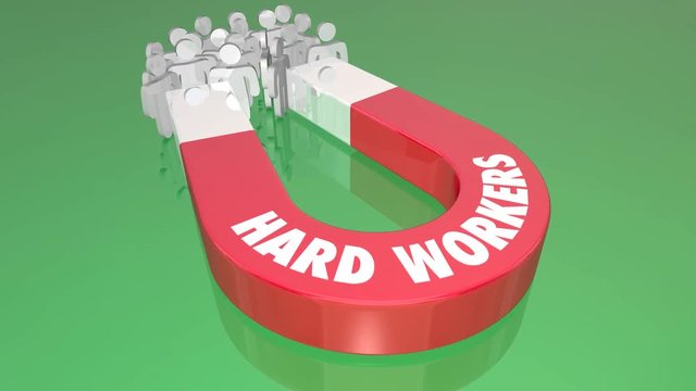 Hard Workers Diligent Employees Work Ethic Magnet 3d Animation