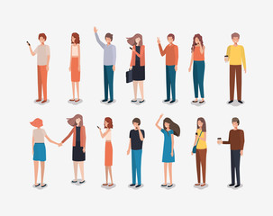Fototapeta premium group of people friends characters