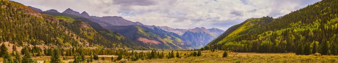 Rocky Mountains fields panorama
