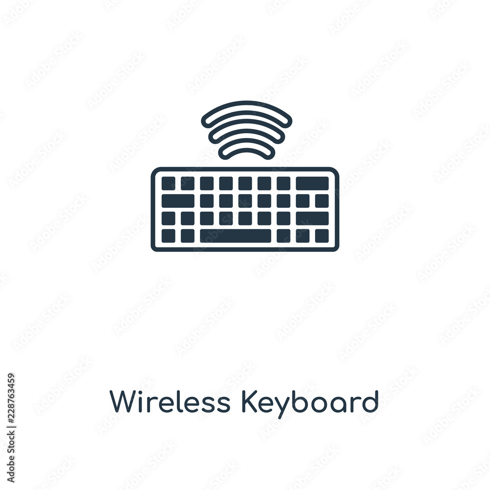 Poster wireless keyboard icon vector