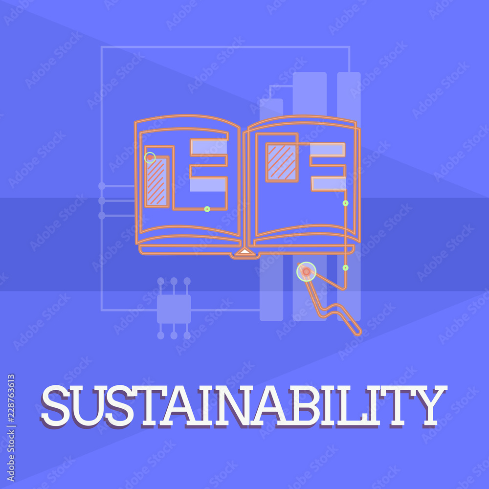 Aufkleber writing note showing sustainability. business photo showcasing the ability to be maintained at a cer