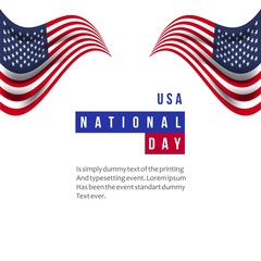 USA National Day Vector Template Design Illustration