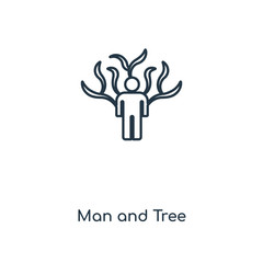 man and tree icon vector