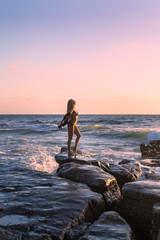 blond girl by the ocean