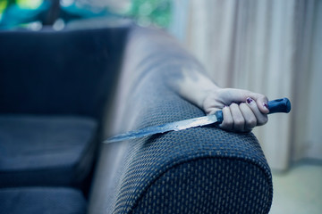 Murder, left over, but the arm on the knife.