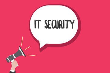 Word writing text It Security. Business concept for Protection of internet connected systems from cyber attacks.