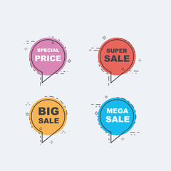 Collection of Sale Discount Banners, ribbon, Labels, Tags, Popup, Emblems, Badge. Color full design. EPS 10 Vector