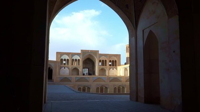 Agha Bozorg Mosque frame view in Kashan, Iran.