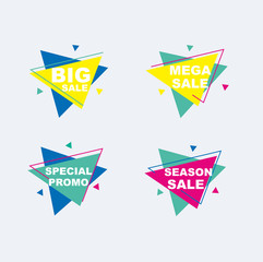Collection of Sale Discount Banners, ribbon, Labels, Tags, Popup, Emblems, Badge. Color full design. EPS 10 Vector