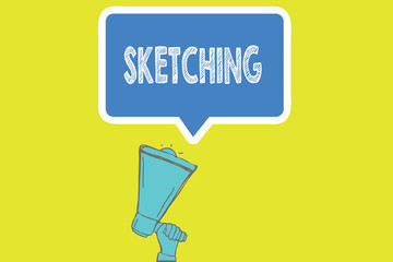 Handwriting text writing Sketching. Concept meaning Making a rough drawing of something Design plan Draft Idea.