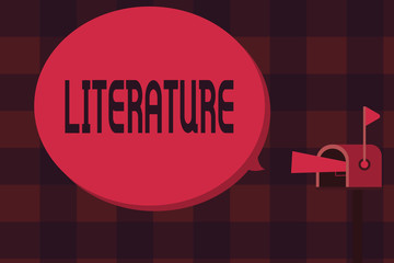 Word writing text Literature. Business concept for Written works books writings published on a particular subject.