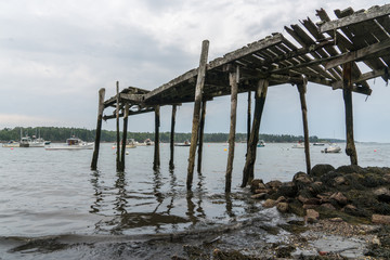 old pier on the sea